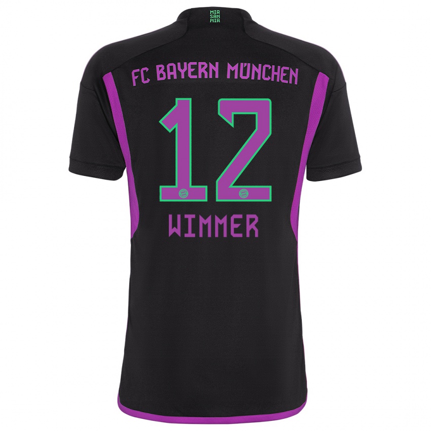 Kinder Benedikt Wimmer #12 Schwarz Auswärtstrikot Trikot 2023/24 T-Shirt Österreich