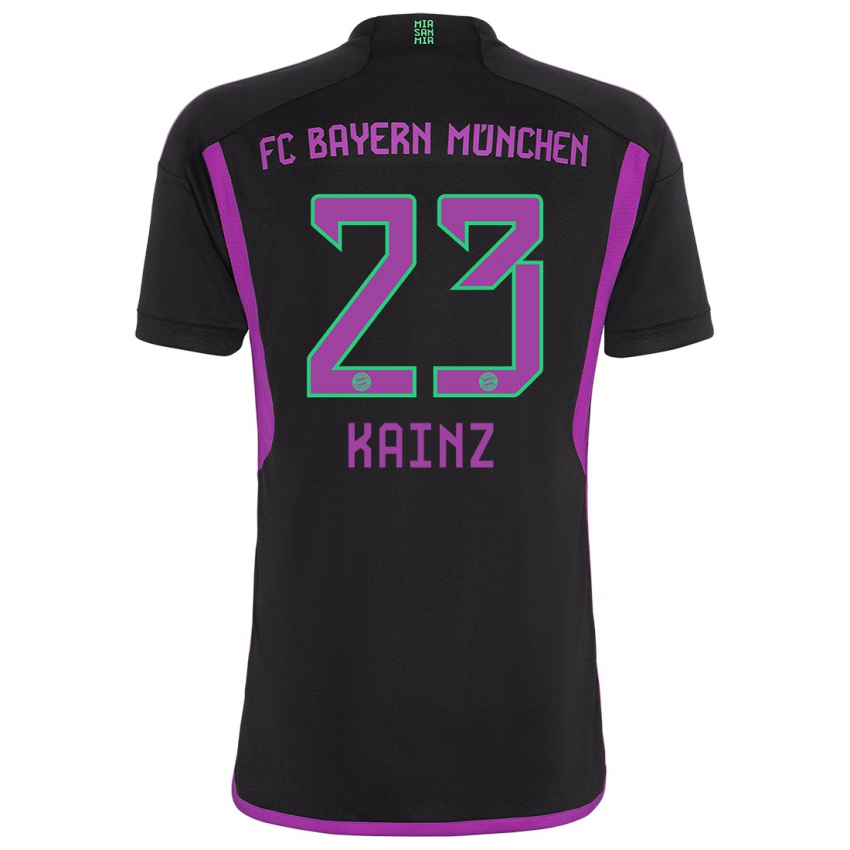 Kinder Manuel Kainz #23 Schwarz Auswärtstrikot Trikot 2023/24 T-Shirt Österreich