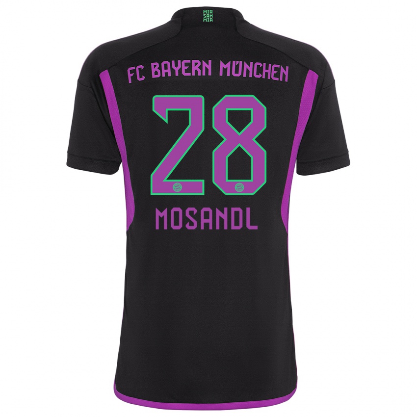 Kinder Moritz Mosandl #28 Schwarz Auswärtstrikot Trikot 2023/24 T-Shirt Österreich