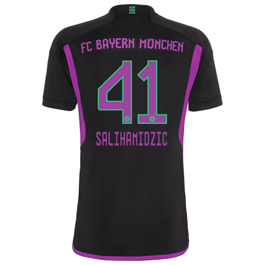 Kinder Nick Salihamidzic #41 Schwarz Auswärtstrikot Trikot 2023/24 T-Shirt Österreich