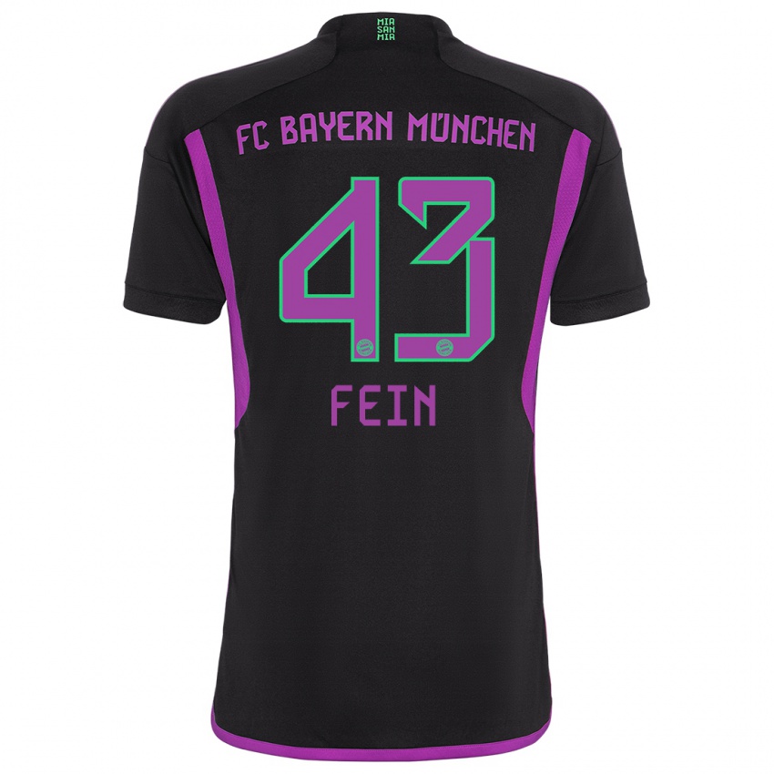 Kinder Adrian Fein #43 Schwarz Auswärtstrikot Trikot 2023/24 T-Shirt Österreich