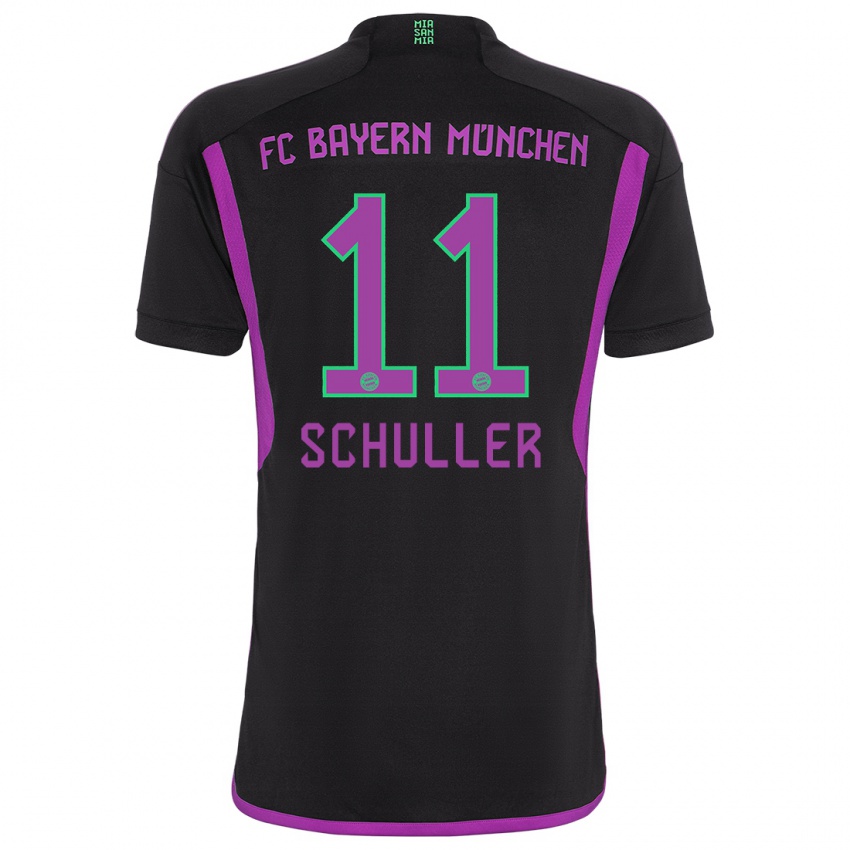 Kinder Lea Schuller #11 Schwarz Auswärtstrikot Trikot 2023/24 T-Shirt Österreich