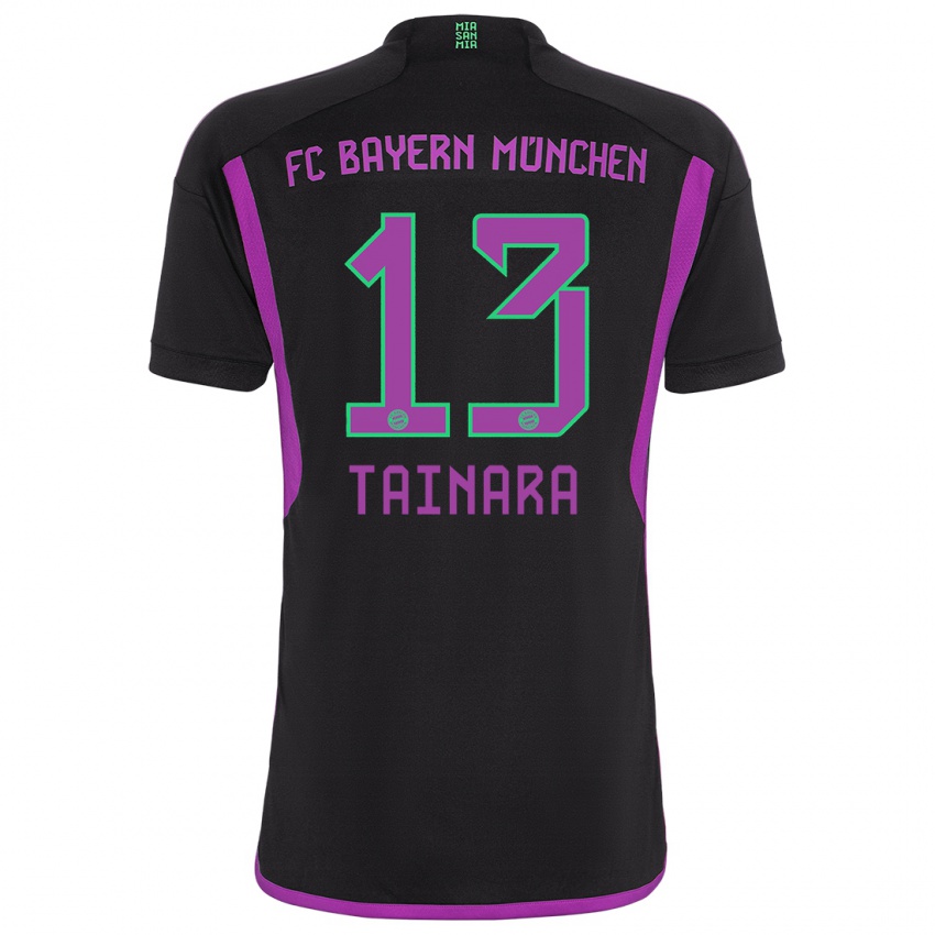 Kinder Tainara #13 Schwarz Auswärtstrikot Trikot 2023/24 T-Shirt Österreich