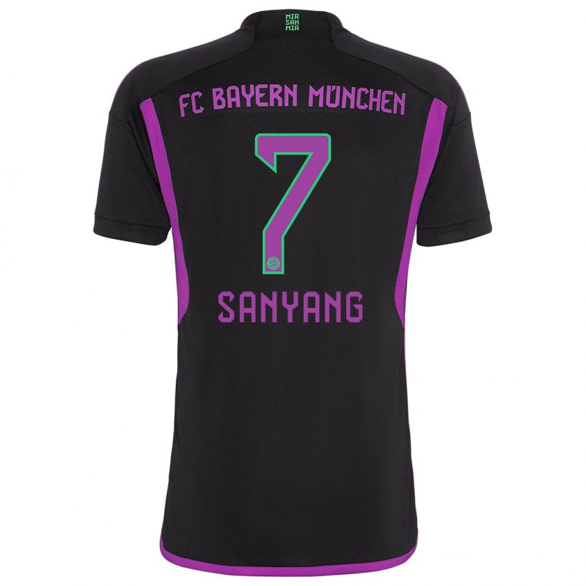 Kinder Mamin Sanyang #7 Schwarz Auswärtstrikot Trikot 2023/24 T-Shirt Österreich