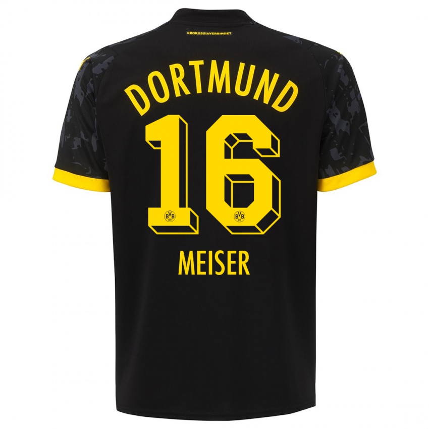 Kinder Tyler Meiser #16 Schwarz Auswärtstrikot Trikot 2023/24 T-Shirt Österreich