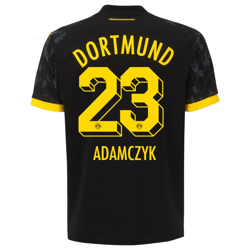Kinder Nico Adamczyk #23 Schwarz Auswärtstrikot Trikot 2023/24 T-Shirt Österreich