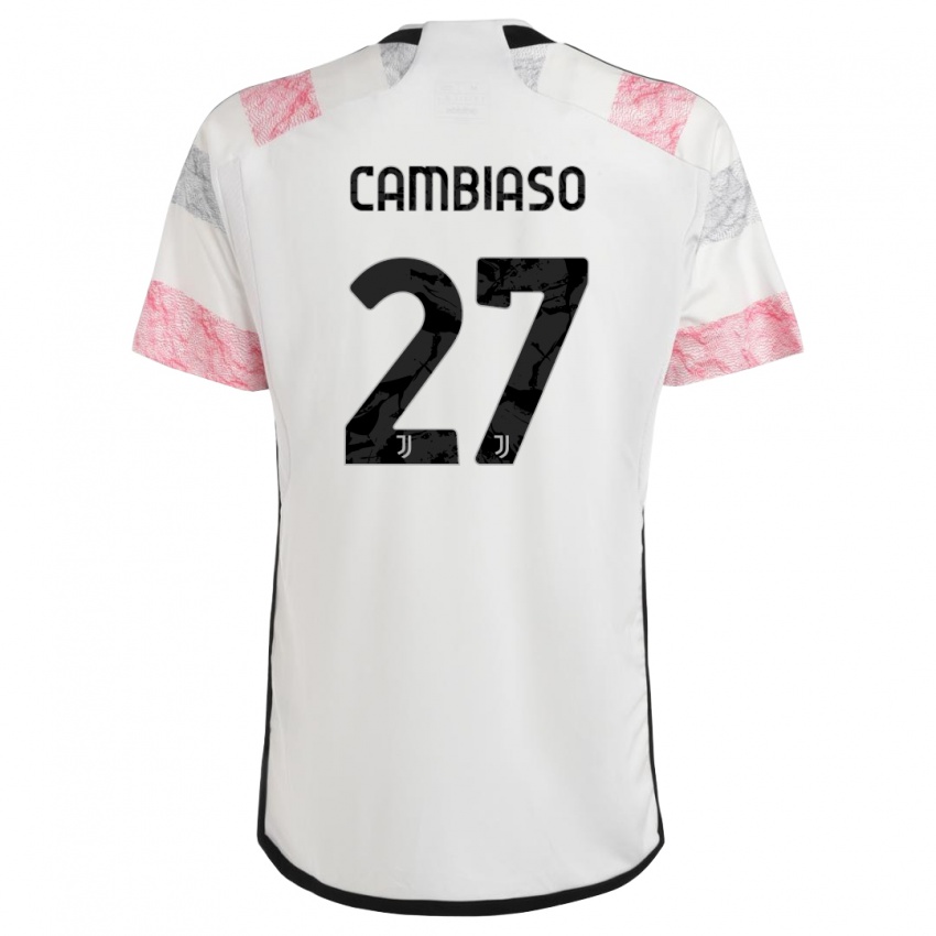 Kinder Andrea Cambiaso #27 Weiß Rosa Auswärtstrikot Trikot 2023/24 T-Shirt Österreich