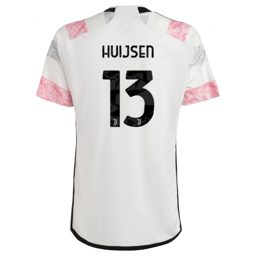 Kinder Dean Huijsen #13 Weiß Rosa Auswärtstrikot Trikot 2023/24 T-Shirt Österreich