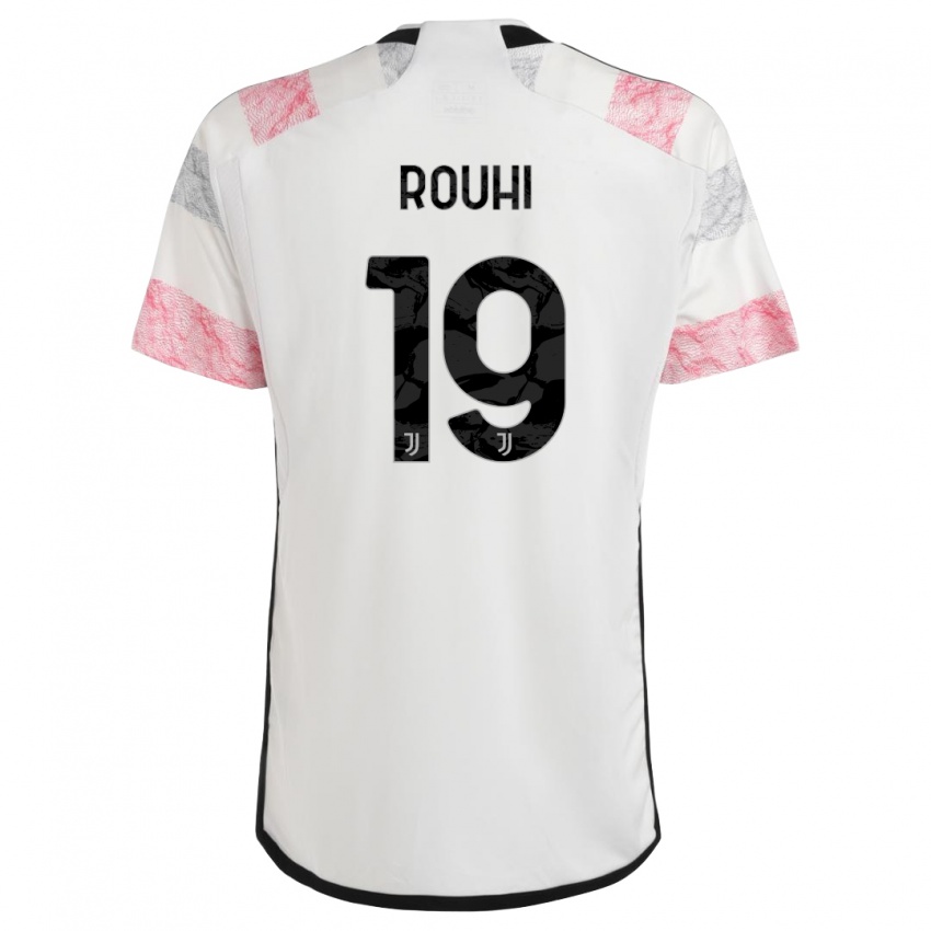 Kinder Jonas Rouhi #19 Weiß Rosa Auswärtstrikot Trikot 2023/24 T-Shirt Österreich