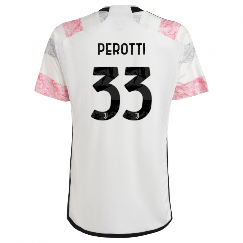 Kinder Clemente Perotti #33 Weiß Rosa Auswärtstrikot Trikot 2023/24 T-Shirt Österreich