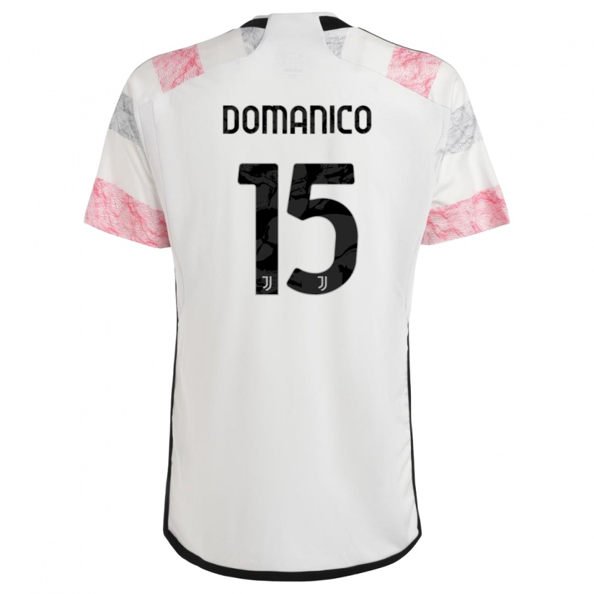 Kinder Saverio Domanico #15 Weiß Rosa Auswärtstrikot Trikot 2023/24 T-Shirt Österreich