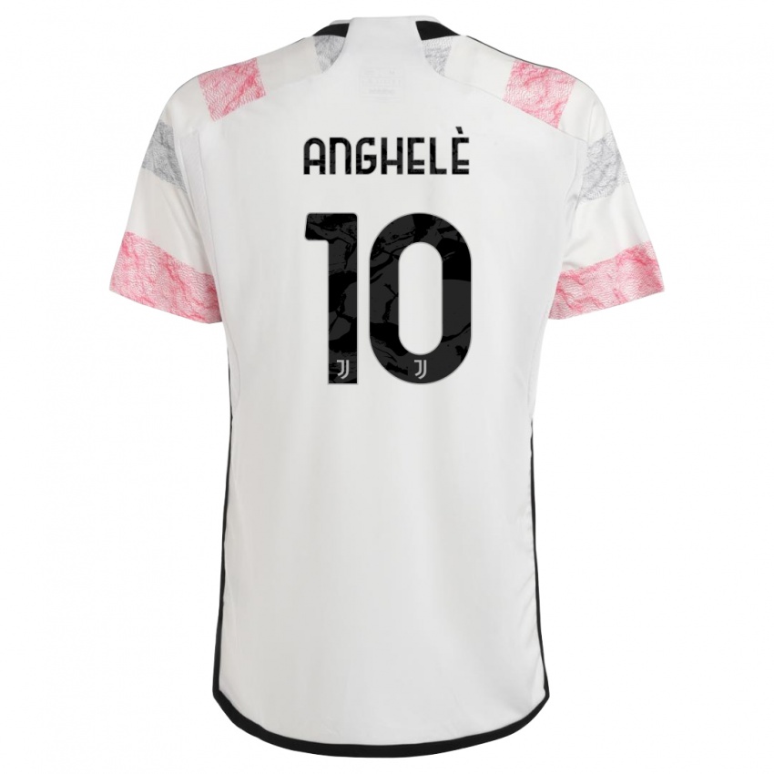 Kinder Lorenzo Anghelè #10 Weiß Rosa Auswärtstrikot Trikot 2023/24 T-Shirt Österreich