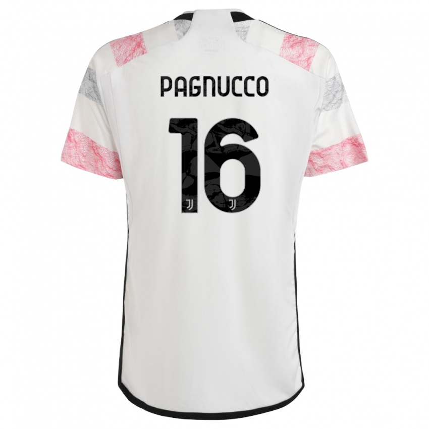 Kinder Filippo Pagnucco #16 Weiß Rosa Auswärtstrikot Trikot 2023/24 T-Shirt Österreich