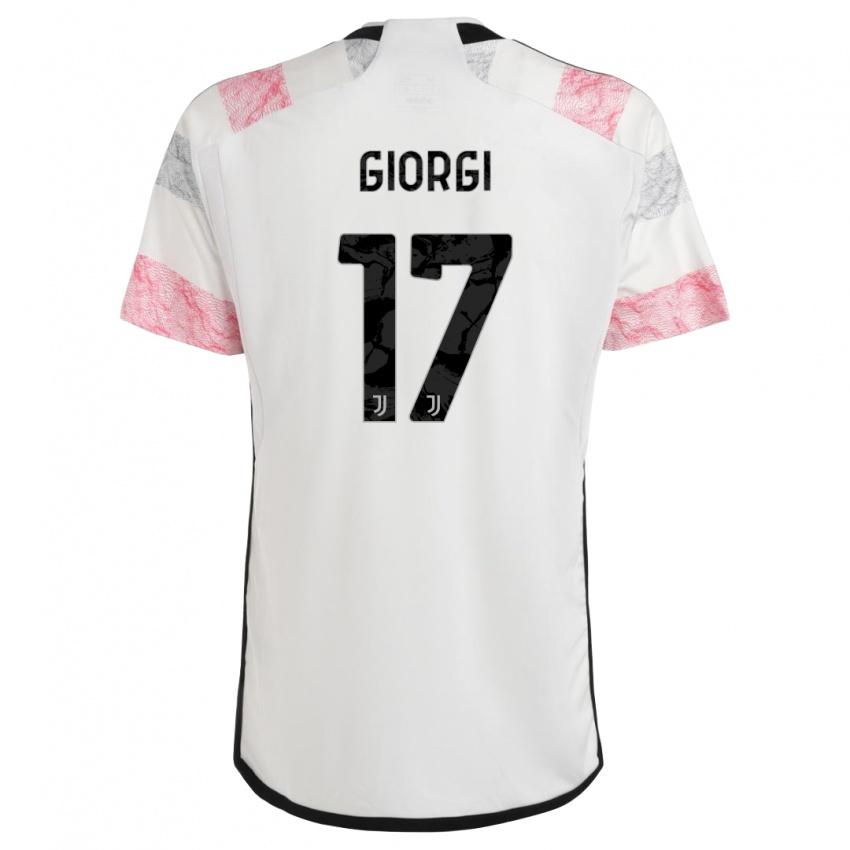 Kinder Lorenzo Giorgi #17 Weiß Rosa Auswärtstrikot Trikot 2023/24 T-Shirt Österreich