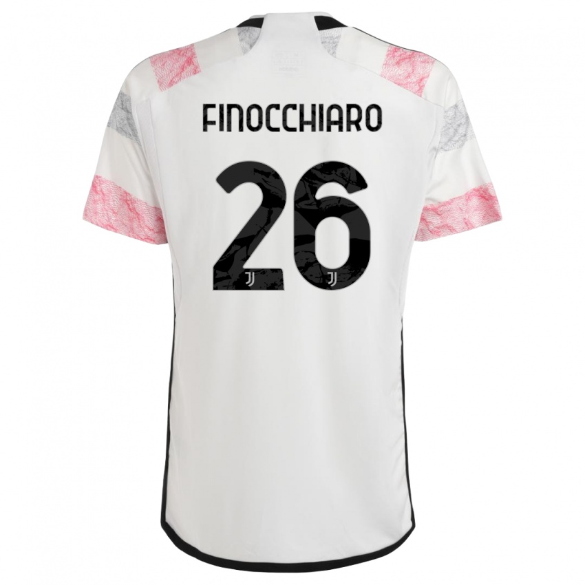 Kinder Gabriele Finocchiaro #26 Weiß Rosa Auswärtstrikot Trikot 2023/24 T-Shirt Österreich
