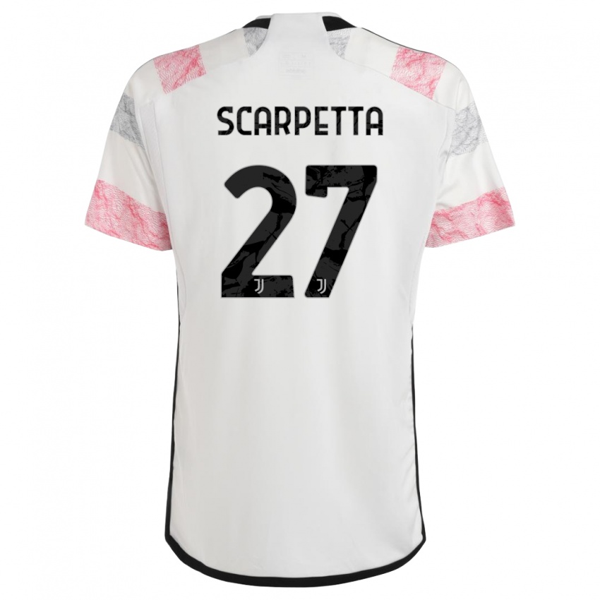 Kinder Jacopo Scarpetta #27 Weiß Rosa Auswärtstrikot Trikot 2023/24 T-Shirt Österreich