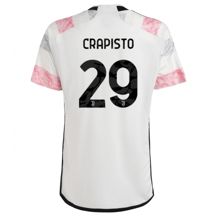 Kinder Francesco Crapisto #29 Weiß Rosa Auswärtstrikot Trikot 2023/24 T-Shirt Österreich