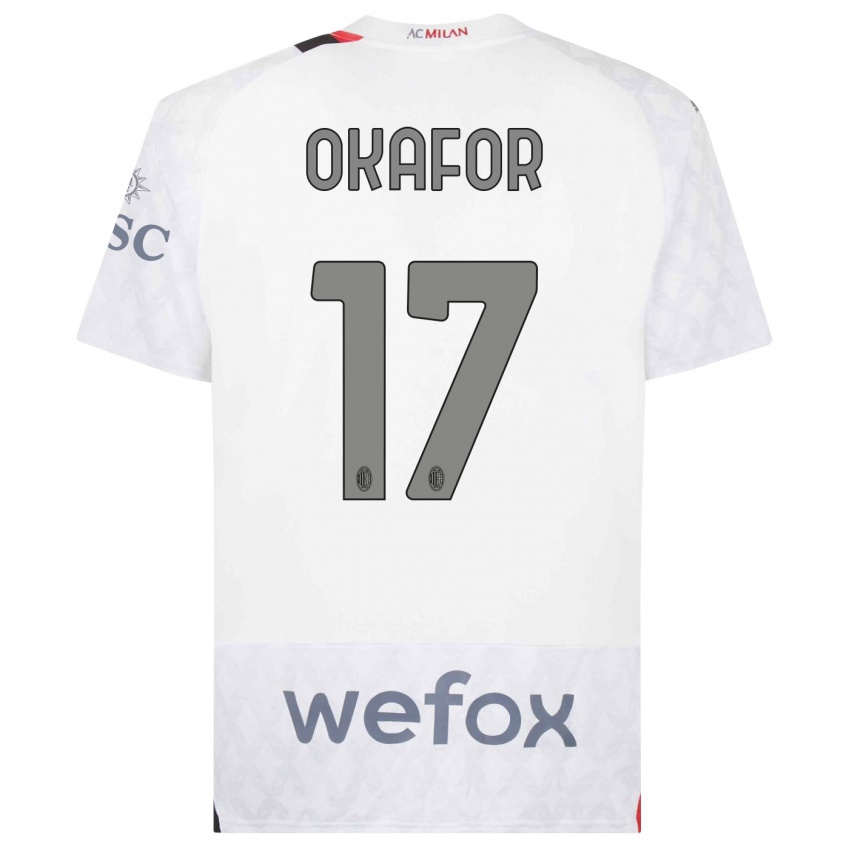 Kinder Noah Okafor #17 Weiß Auswärtstrikot Trikot 2023/24 T-Shirt Österreich