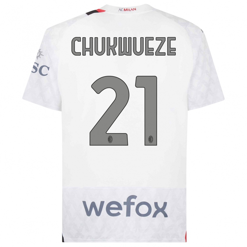 Kinder Samuel Chukwueze #21 Weiß Auswärtstrikot Trikot 2023/24 T-Shirt Österreich
