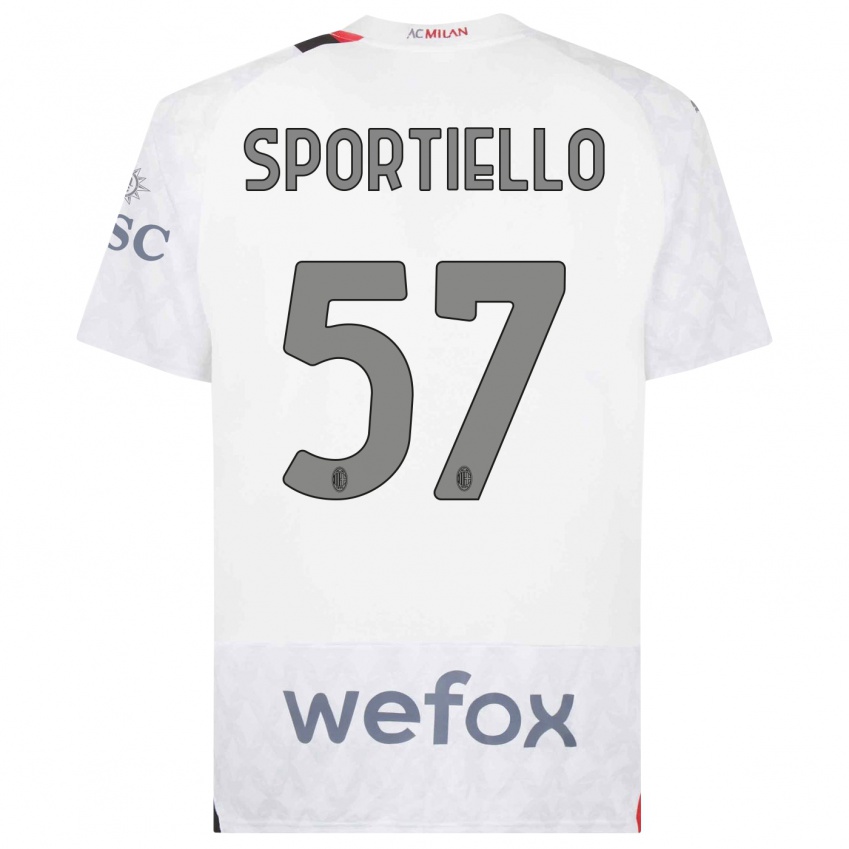 Kinder Marco Sportiello #57 Weiß Auswärtstrikot Trikot 2023/24 T-Shirt Österreich