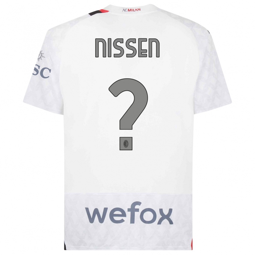 Kinder Fredrik Nissen #0 Weiß Auswärtstrikot Trikot 2023/24 T-Shirt Österreich