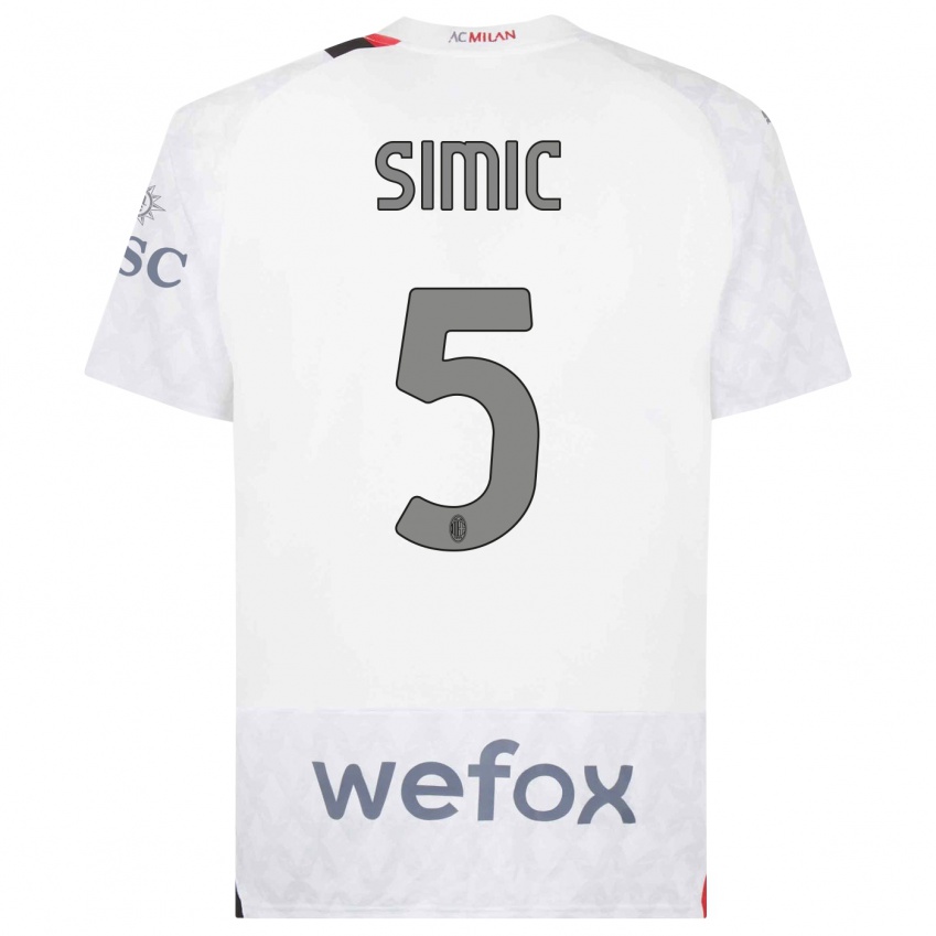 Kinder Jan-Carlo Simic #5 Weiß Auswärtstrikot Trikot 2023/24 T-Shirt Österreich
