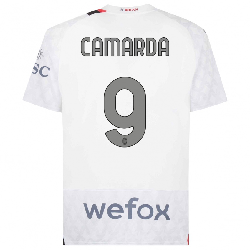 Kinder Francesco Camarda #9 Weiß Auswärtstrikot Trikot 2023/24 T-Shirt Österreich