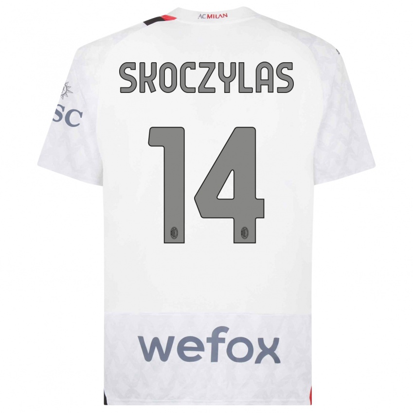 Kinder Mateusz Skoczylas #14 Weiß Auswärtstrikot Trikot 2023/24 T-Shirt Österreich