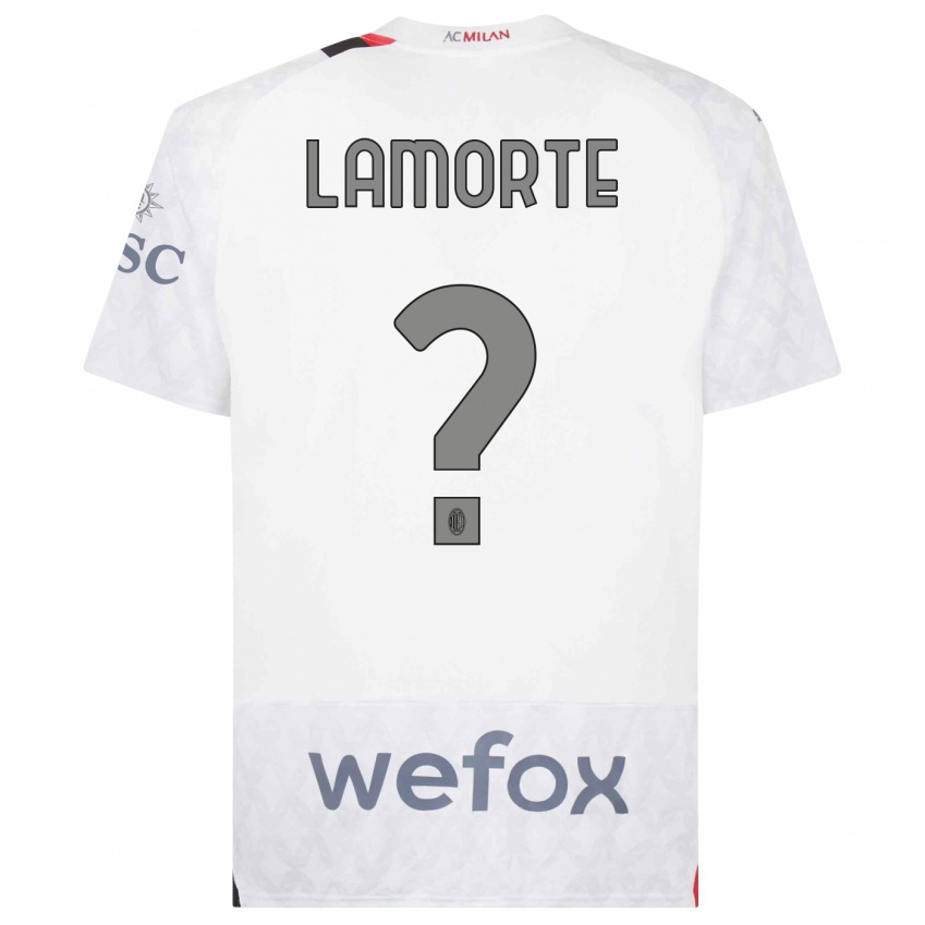 Kinder Alessandro Lamorte #0 Weiß Auswärtstrikot Trikot 2023/24 T-Shirt Österreich