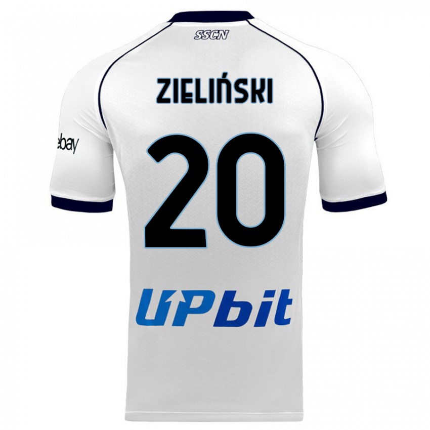 Kinder Piotr Zielinski #20 Weiß Auswärtstrikot Trikot 2023/24 T-Shirt Österreich