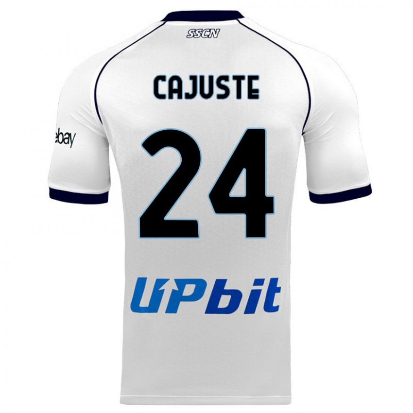 Kinder Jens Cajuste #24 Weiß Auswärtstrikot Trikot 2023/24 T-Shirt Österreich