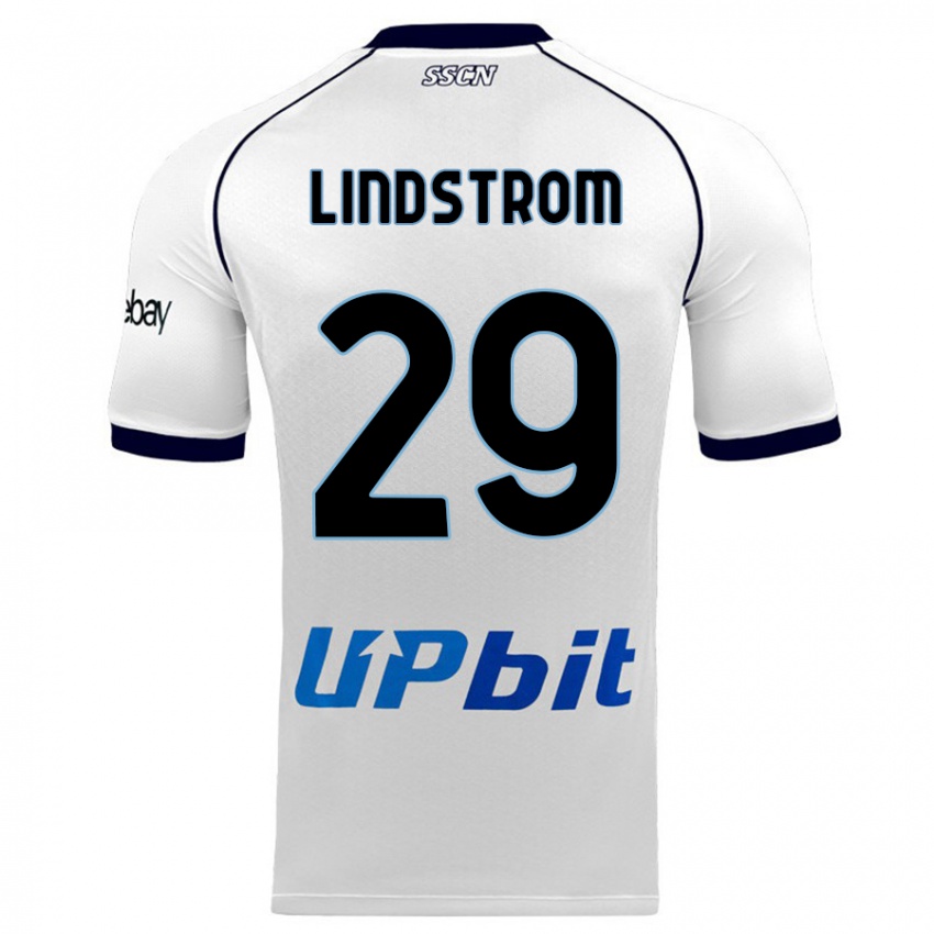 Kinder Jesper Lindstrøm #29 Weiß Auswärtstrikot Trikot 2023/24 T-Shirt Österreich