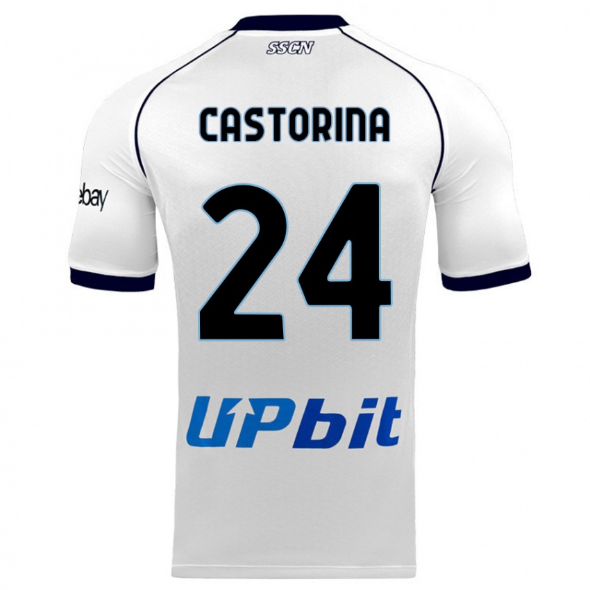Kinder Alessandro Castorina #24 Weiß Auswärtstrikot Trikot 2023/24 T-Shirt Österreich