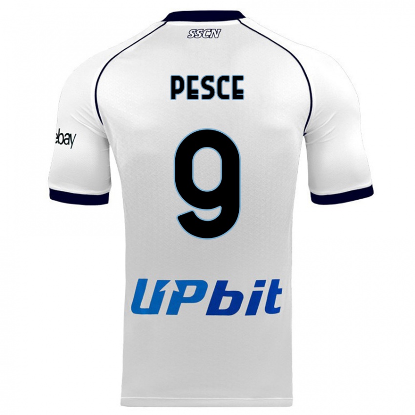 Kinder Antonio Pesce #9 Weiß Auswärtstrikot Trikot 2023/24 T-Shirt Österreich