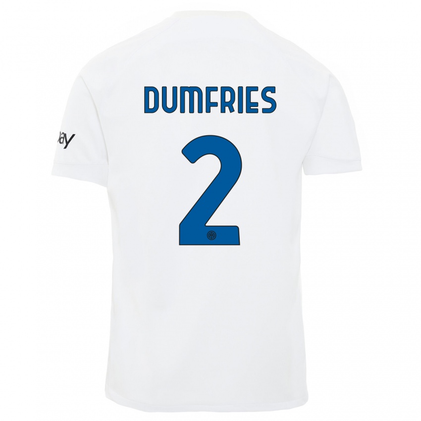 Kinder Denzel Dumfries #2 Weiß Auswärtstrikot Trikot 2023/24 T-Shirt Österreich