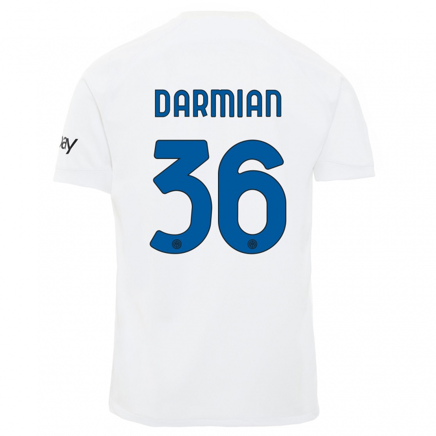 Kinder Matteo Darmian #36 Weiß Auswärtstrikot Trikot 2023/24 T-Shirt Österreich