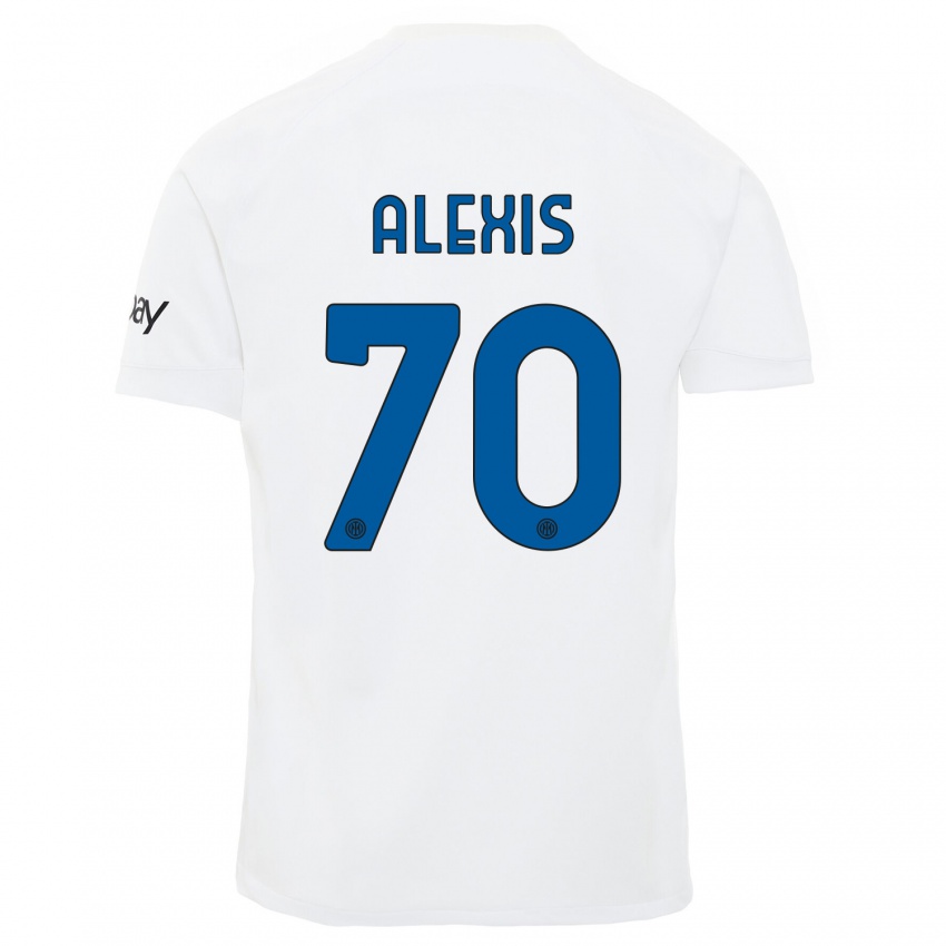 Kinder Alexis Sanchez #70 Weiß Auswärtstrikot Trikot 2023/24 T-Shirt Österreich
