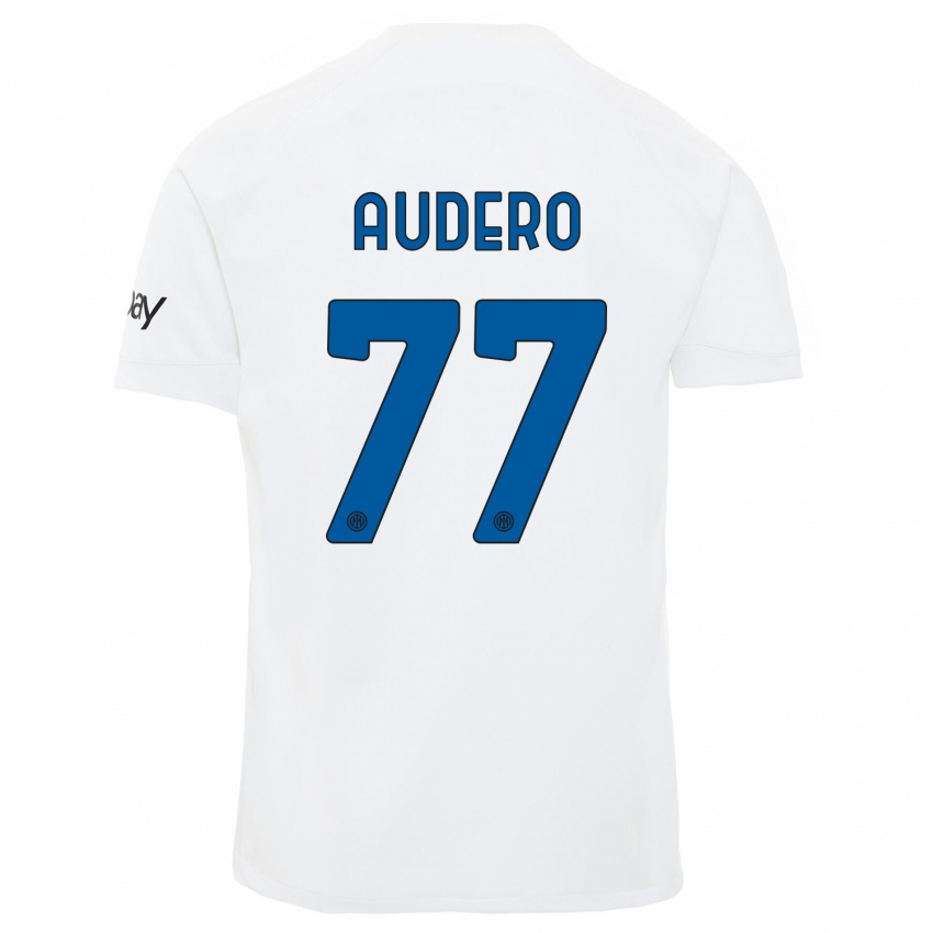 Kinder Emil Audero #77 Weiß Auswärtstrikot Trikot 2023/24 T-Shirt Österreich