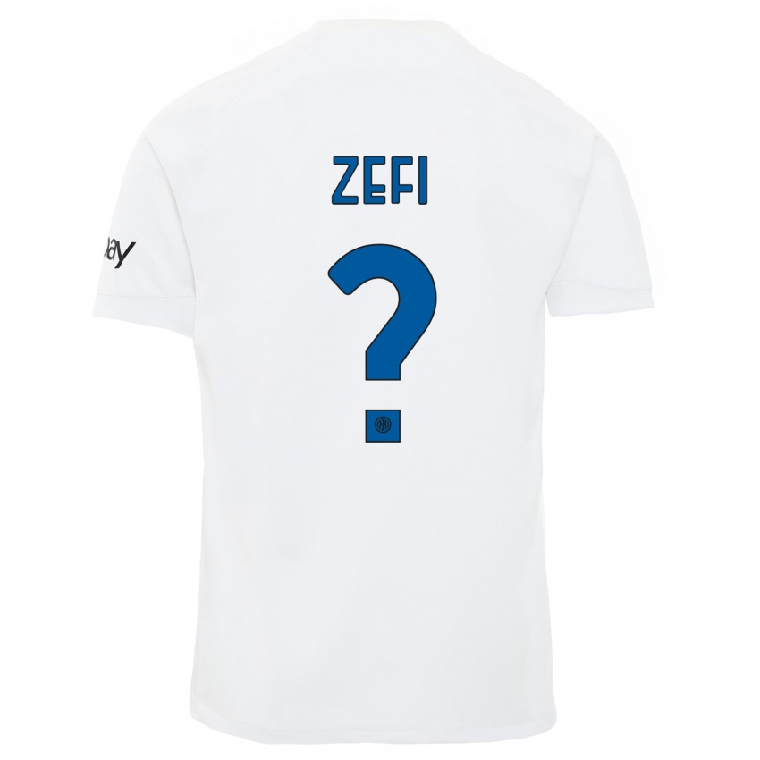 Kinder Kevin Zefi #0 Weiß Auswärtstrikot Trikot 2023/24 T-Shirt Österreich