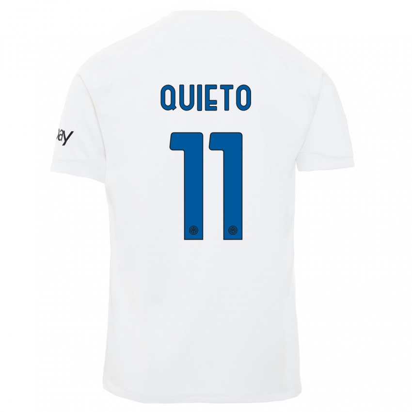 Kinder Daniele Quieto #11 Weiß Auswärtstrikot Trikot 2023/24 T-Shirt Österreich