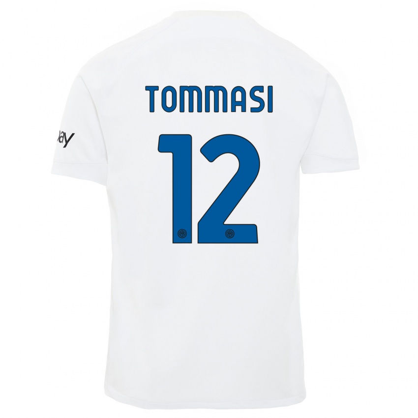 Kinder Francesco Tommasi #12 Weiß Auswärtstrikot Trikot 2023/24 T-Shirt Österreich