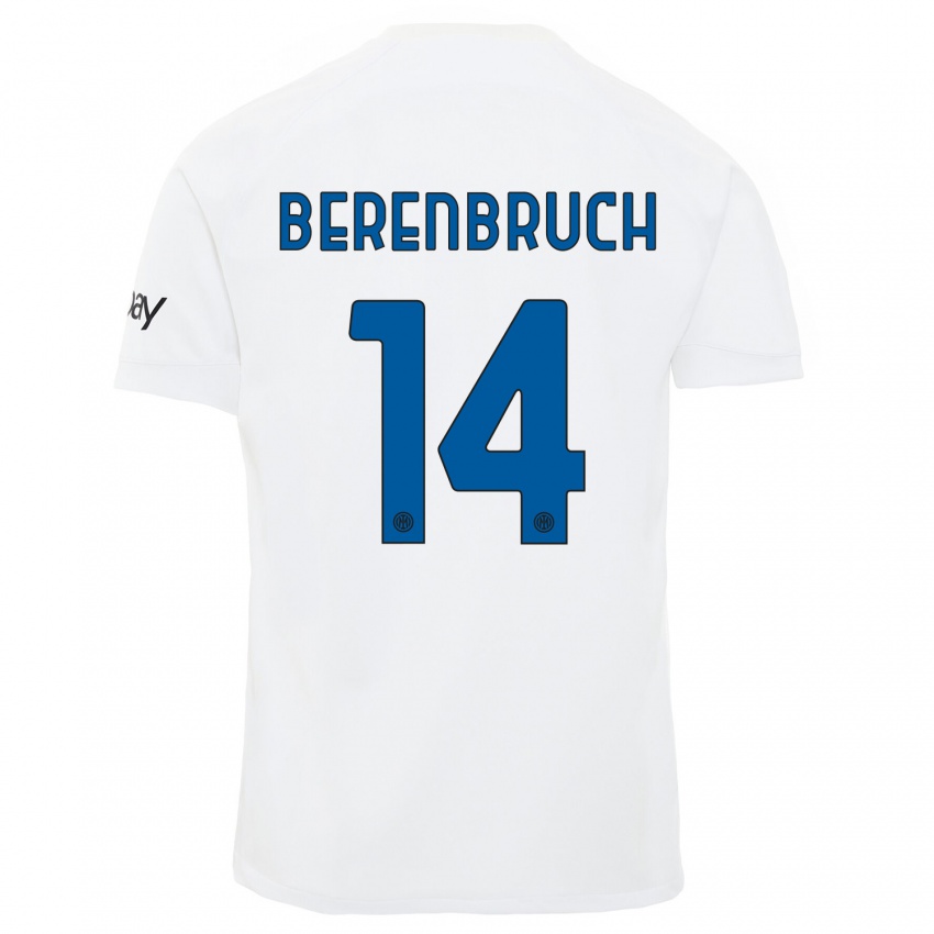 Kinder Thomas Berenbruch #14 Weiß Auswärtstrikot Trikot 2023/24 T-Shirt Österreich