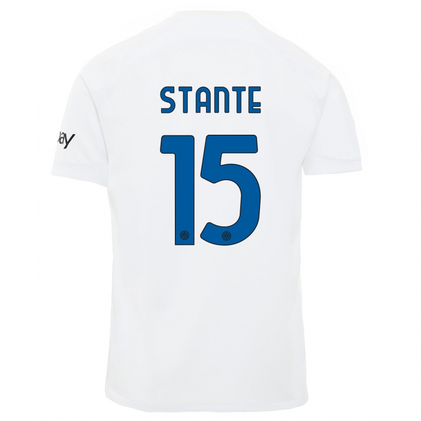 Kinder Francesco Stante #15 Weiß Auswärtstrikot Trikot 2023/24 T-Shirt Österreich