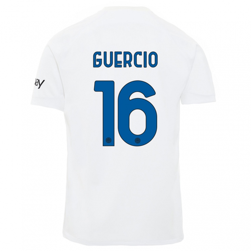 Kinder Tommaso Guercio #16 Weiß Auswärtstrikot Trikot 2023/24 T-Shirt Österreich