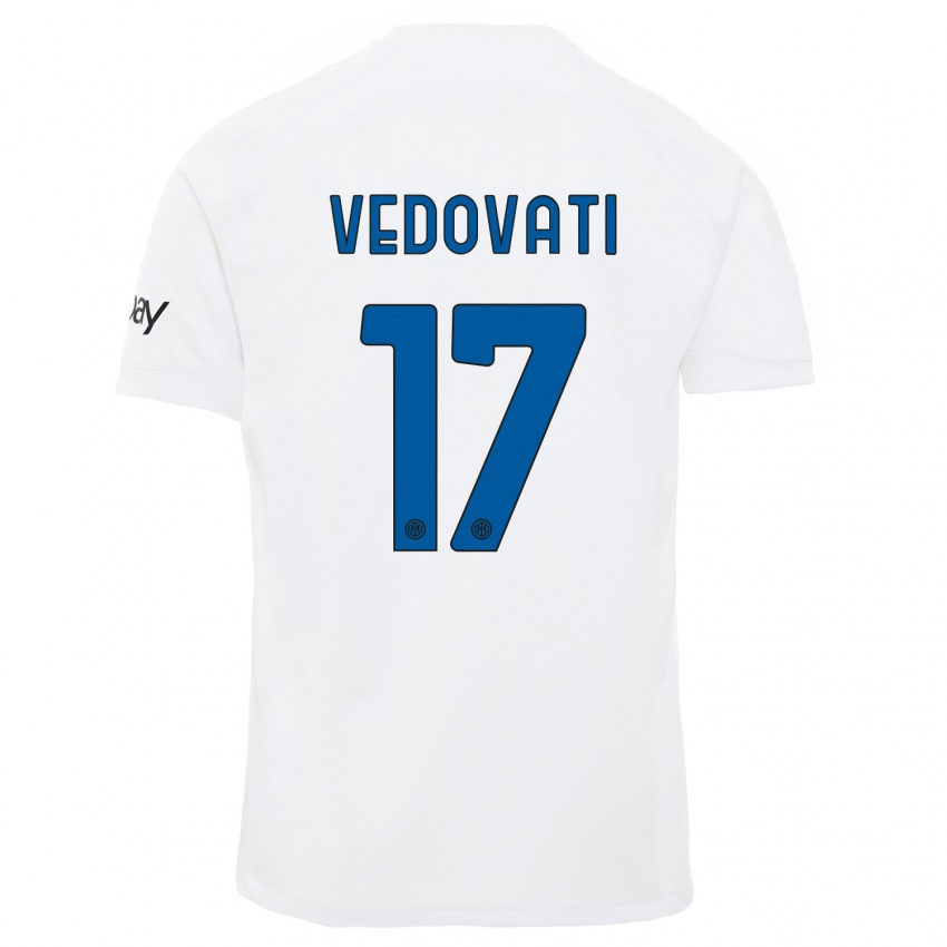 Kinder Gabriele Vedovati #17 Weiß Auswärtstrikot Trikot 2023/24 T-Shirt Österreich