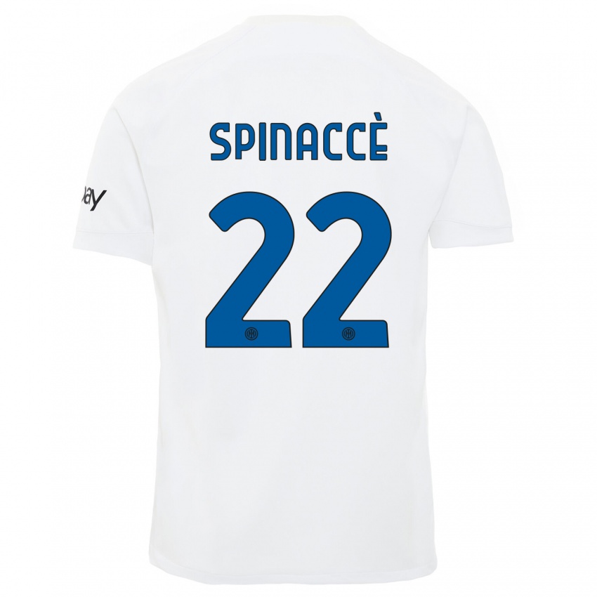 Kinder Matteo Spinaccè #22 Weiß Auswärtstrikot Trikot 2023/24 T-Shirt Österreich