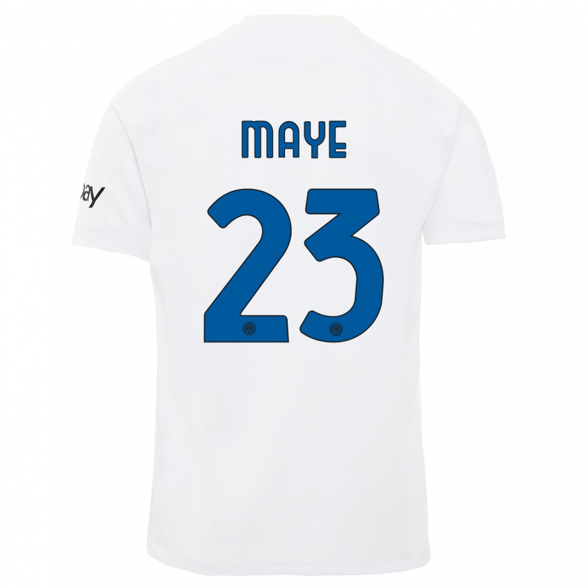 Kinder Yvan Maye #23 Weiß Auswärtstrikot Trikot 2023/24 T-Shirt Österreich