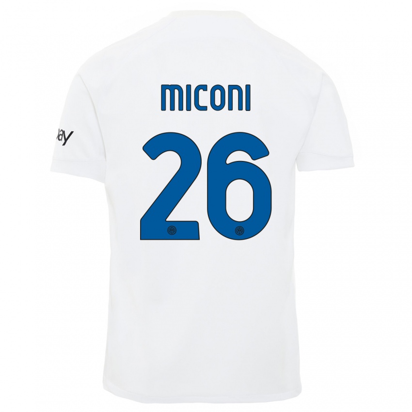 Kinder Riccardo Miconi #26 Weiß Auswärtstrikot Trikot 2023/24 T-Shirt Österreich