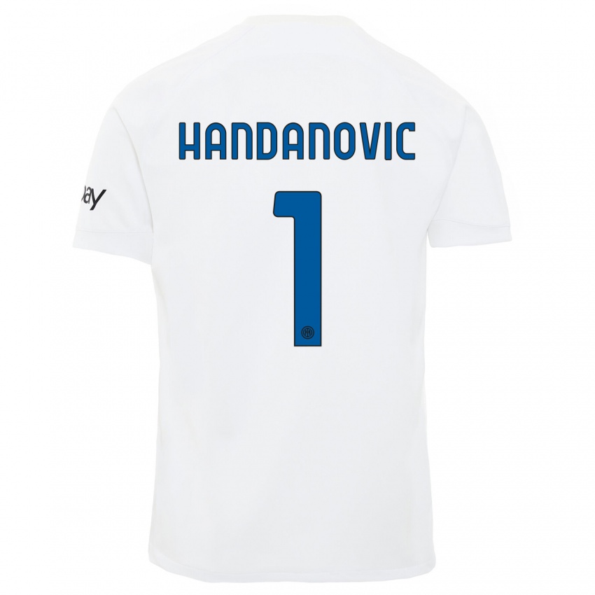 Kinder Samir Handanovic #1 Weiß Auswärtstrikot Trikot 2023/24 T-Shirt Österreich