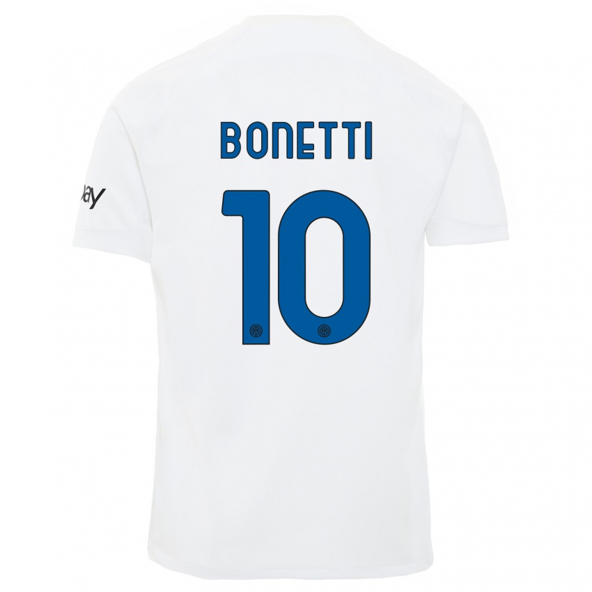 Kinder Tatiana Bonetti #10 Weiß Auswärtstrikot Trikot 2023/24 T-Shirt Österreich